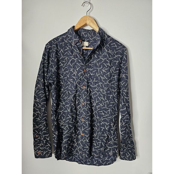 Club Monaco Other - Club Monaco Men's Slim Fit Navy Blue Collared Button Up Shirt Size Small